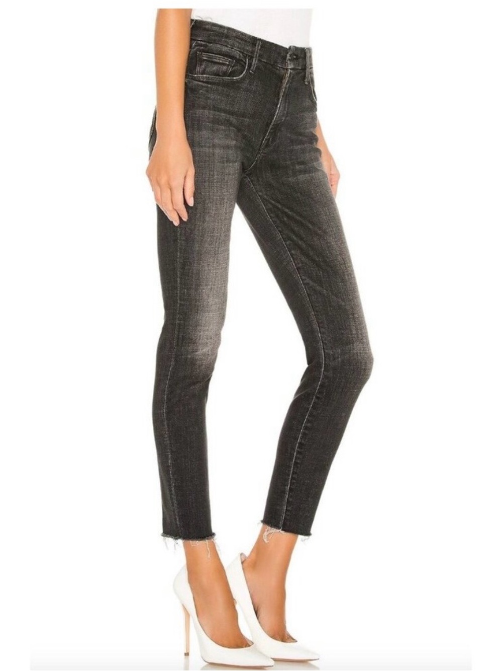 Mother the looker ankle fray stargazing wash skinny jeans cotton stretch size 25 - Picture 2 of 11